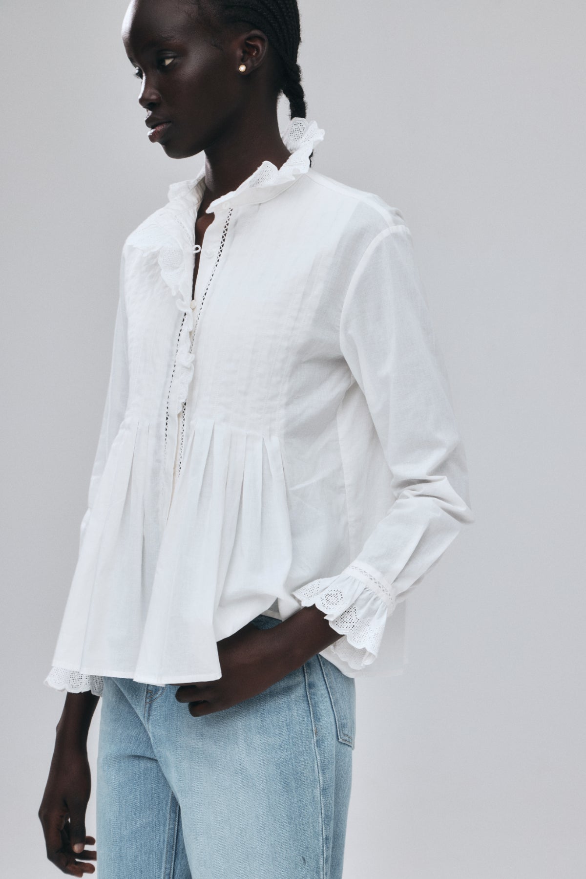 Geometric Lace Blouse – L'AUBE BLANC