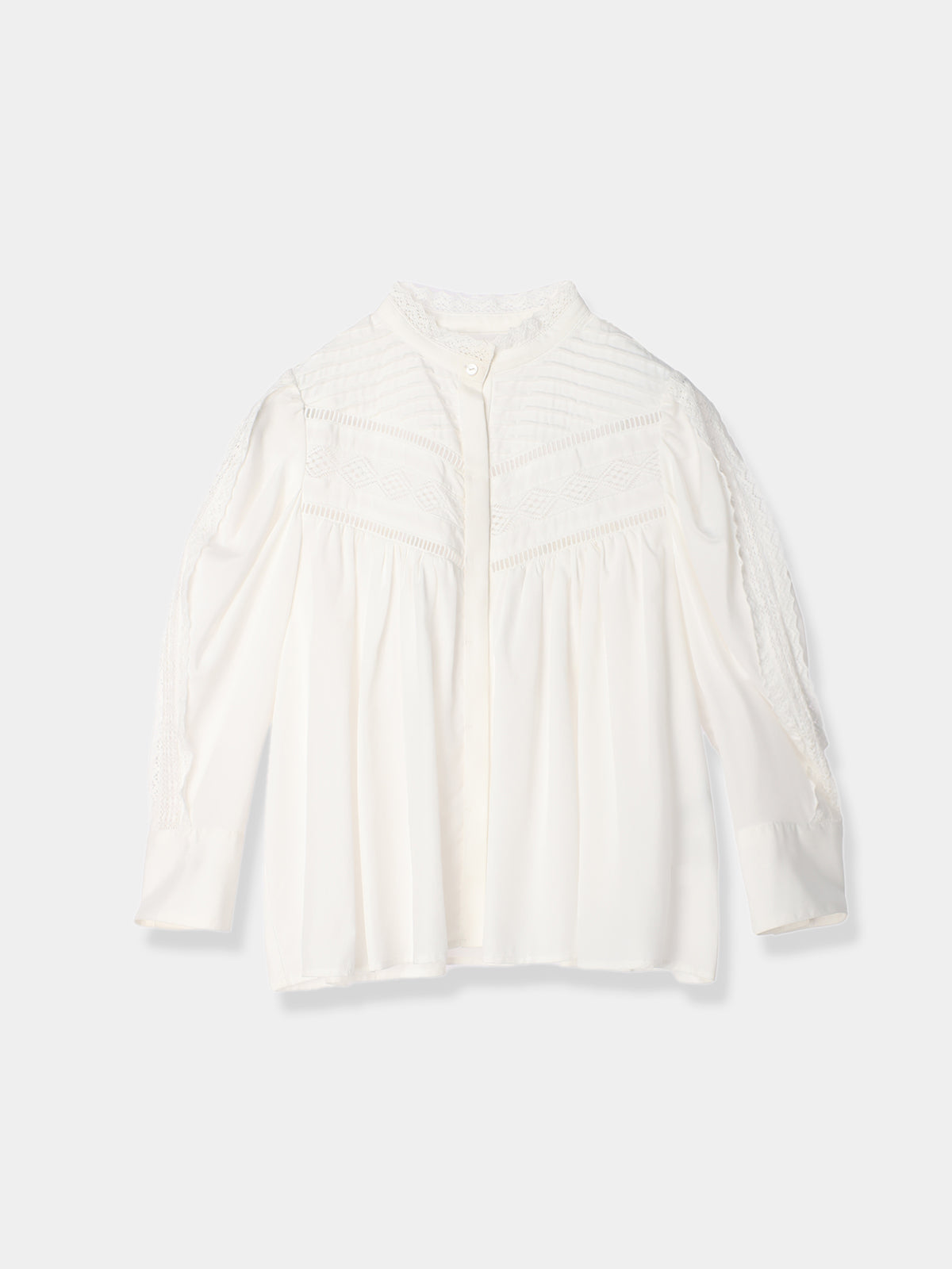 Drape sleeve lace blouse – L'AUBE BLANC