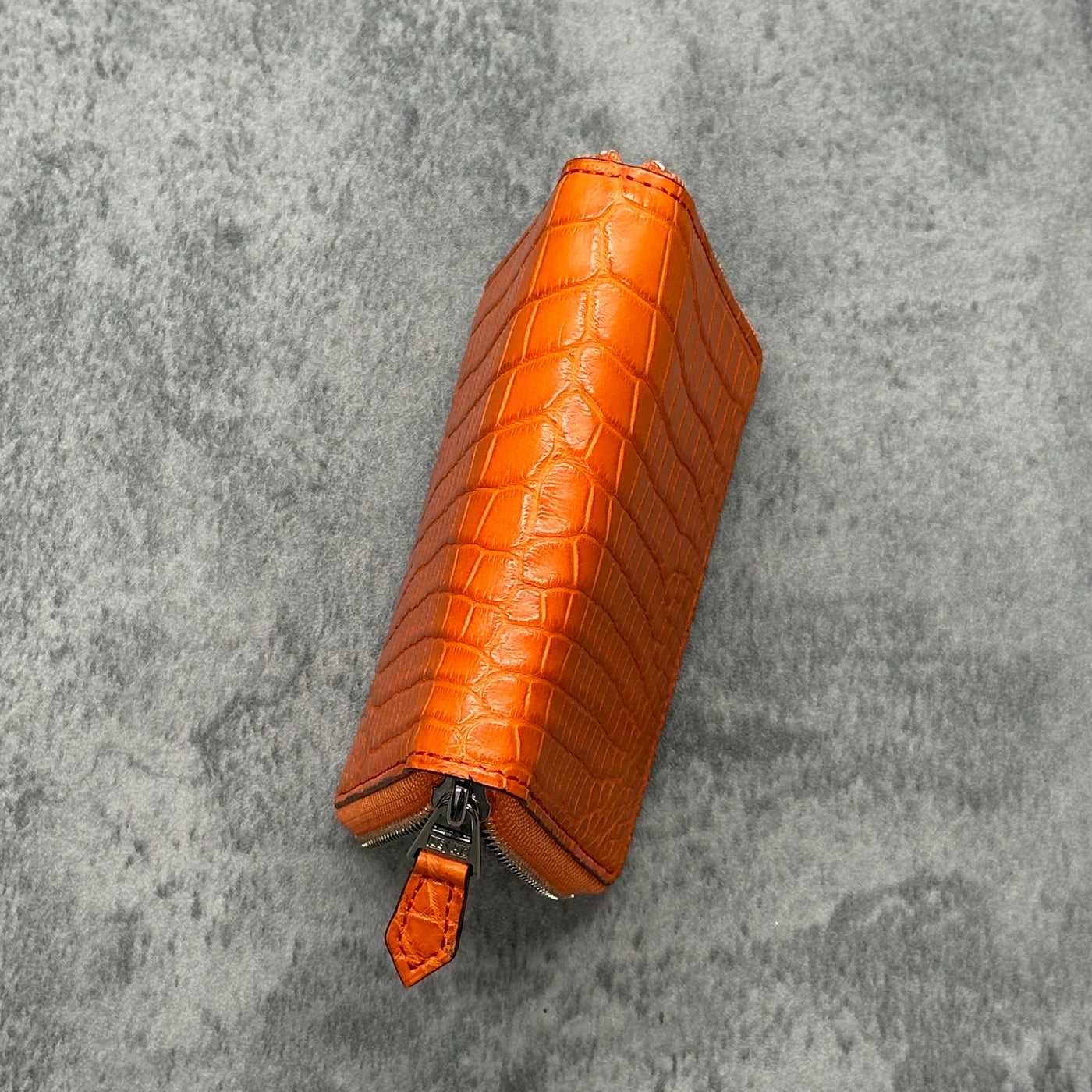 クロコダイル 二つ折り財布 ラウンドファスナー ミドルウォレット ワニ