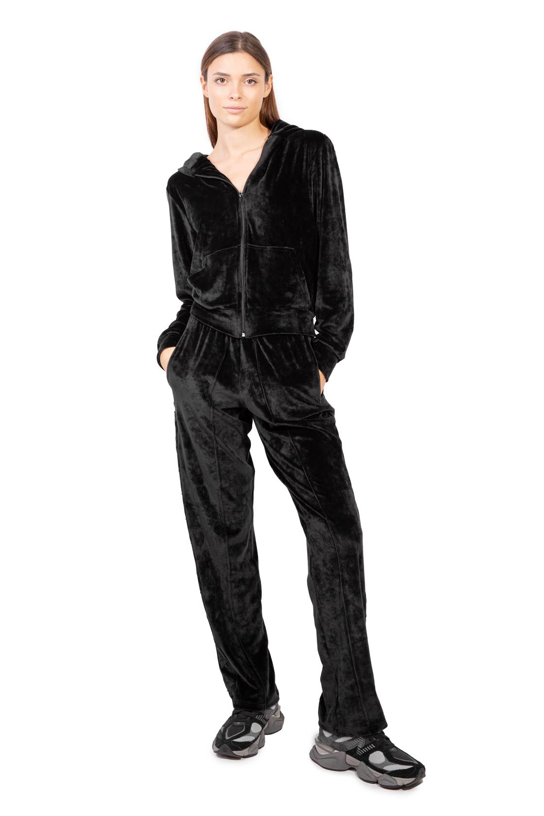 Sunday Black Soft-Touch Velour Tracksuit | L'Equilibriste