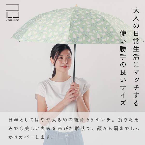 晴雨兼用2段ミニ折りたたみ日傘【チューリップとライラック