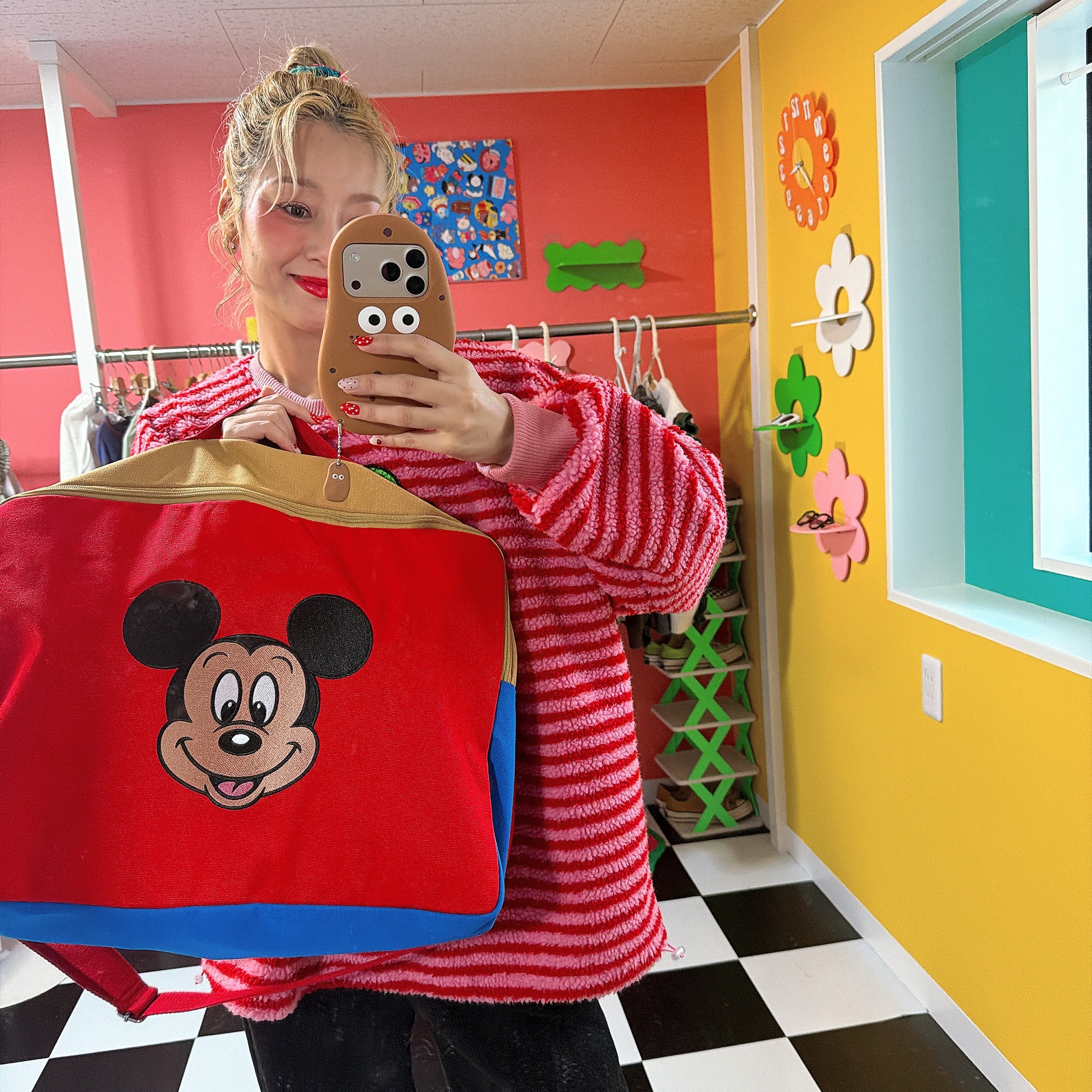 少量再販予約※2色 ミッキーフェイス トラベルバッグ 3月上旬ごろの出荷