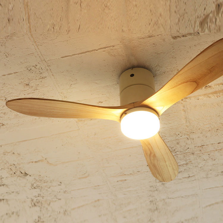 Modern Collection LED シーリングファン REAL wood blades (電球色
