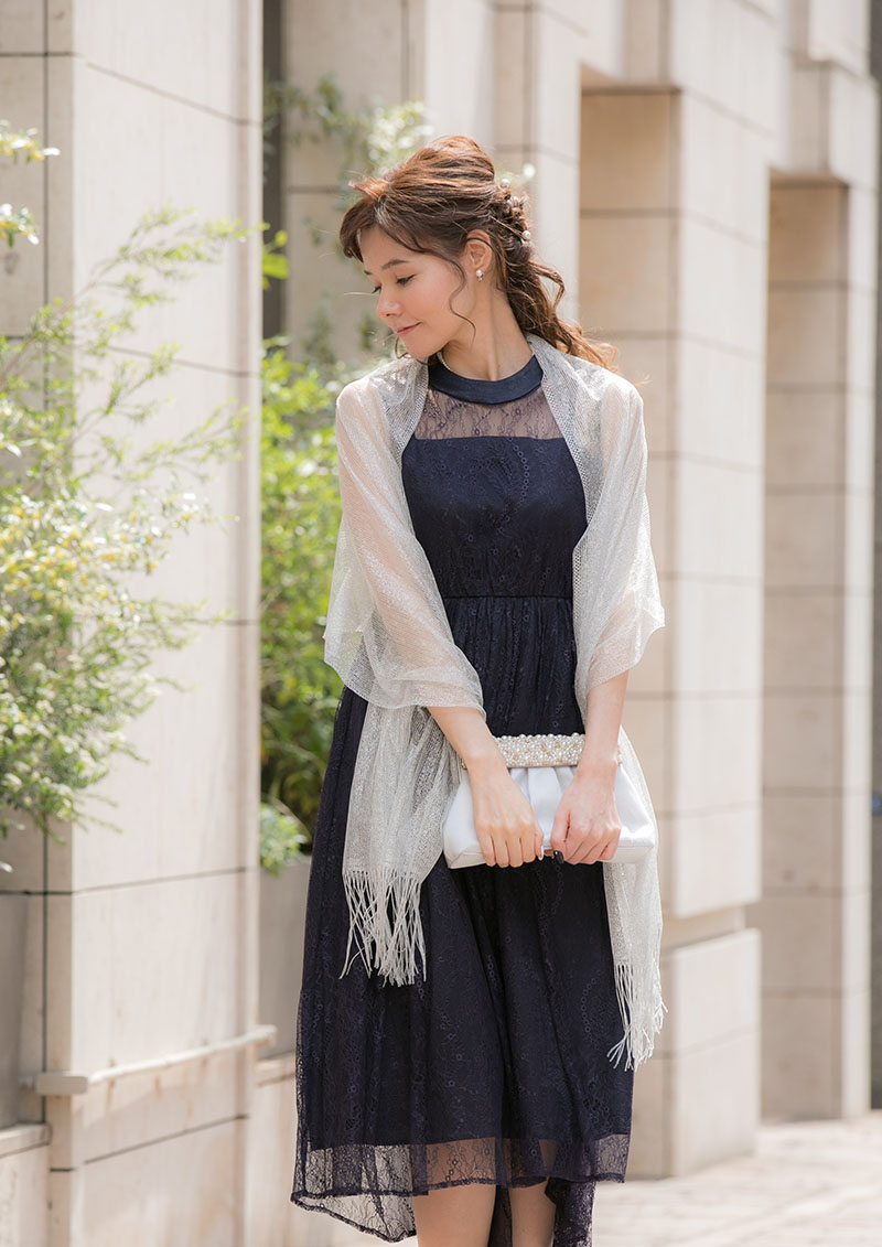 ネイビーの総レースドレス | Dorry doll | M | 結婚式パーティーの