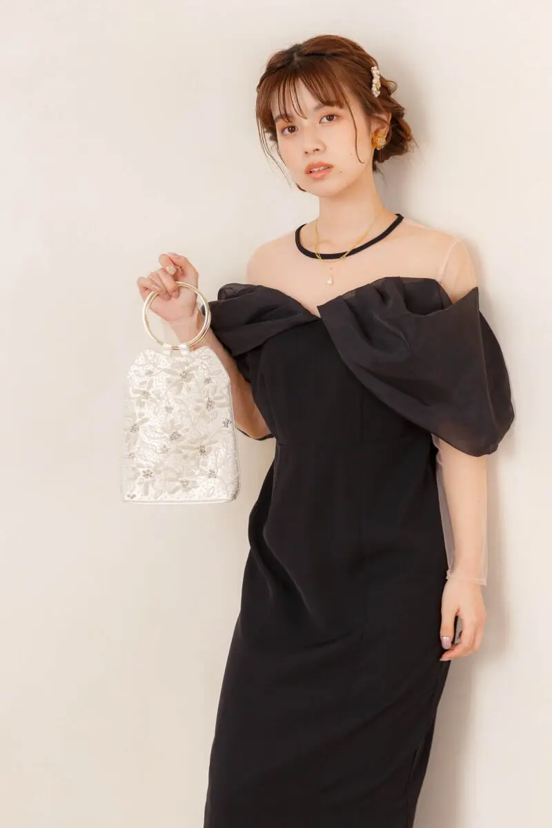 ブラックのオフショルダータイトドレス | select shop | M | 結婚式