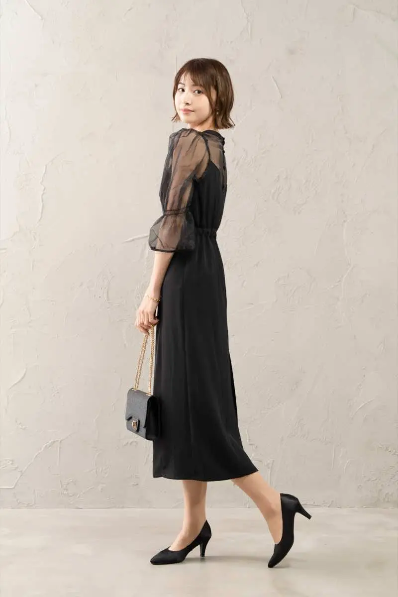 ゆ】SALON by Chico タイトドレス 黒・クリーム WEB限定/SALON by