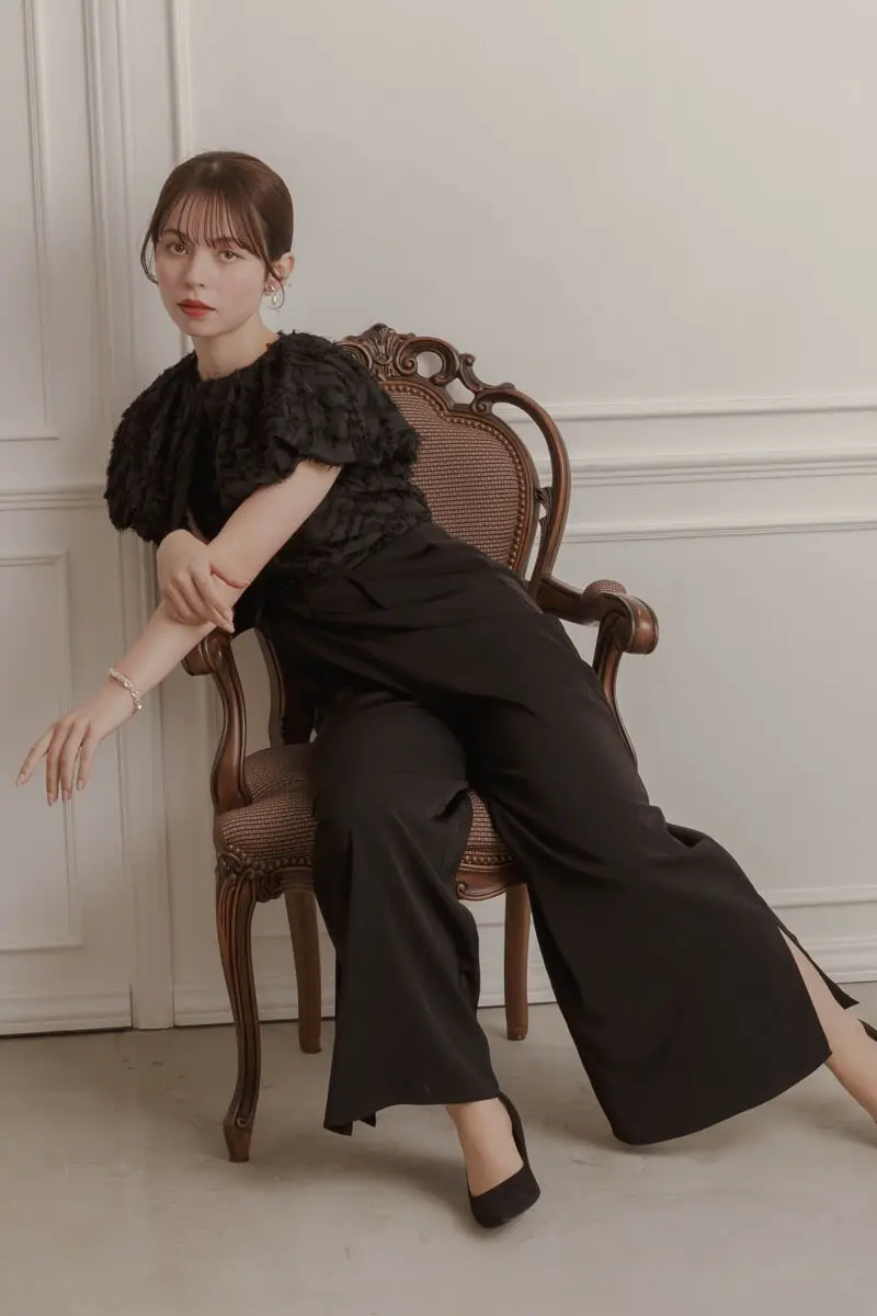 ブラックのフリンジカラーオールインワン | LE' RURE | M | 結婚式