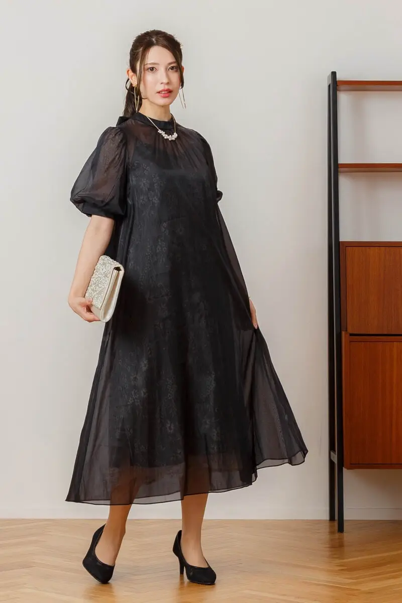 ブラックのシアーAラインドレス | Dorry doll | M～マタニティ