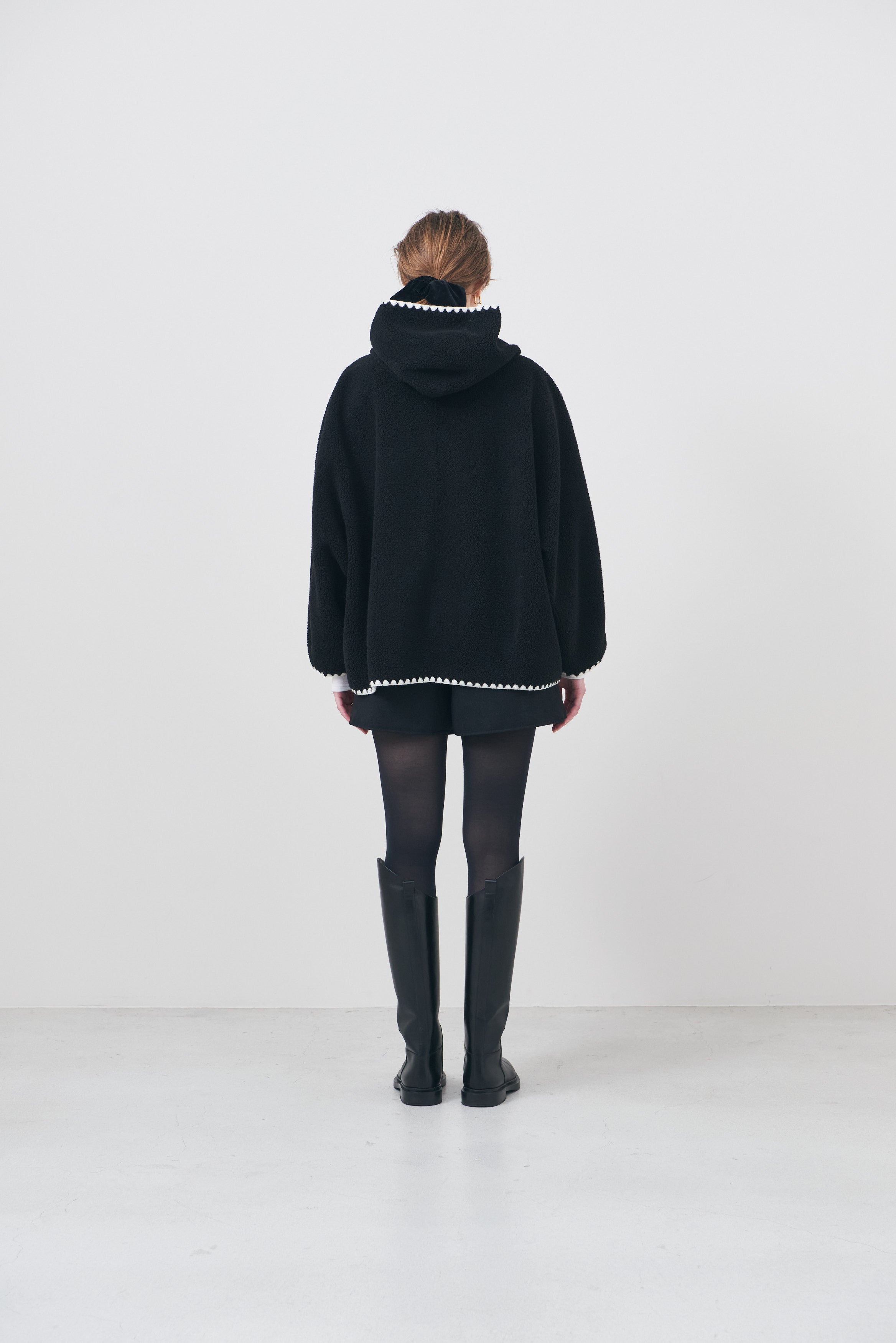 Scallop Boa Hoodie / Black – LIten.online
