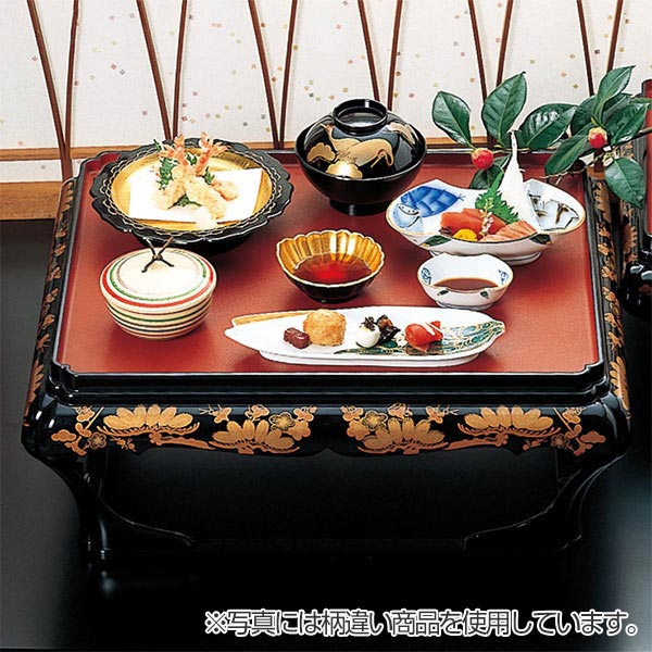 殿様膳 本膳 片面タイプ 高足 梨地 松唐草 お膳 業務用 （ 本膳料理