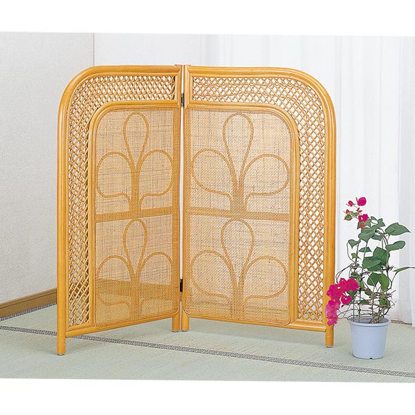 衝立 2連 パーテーション 籐家具 高さ100cm （ 間仕切り