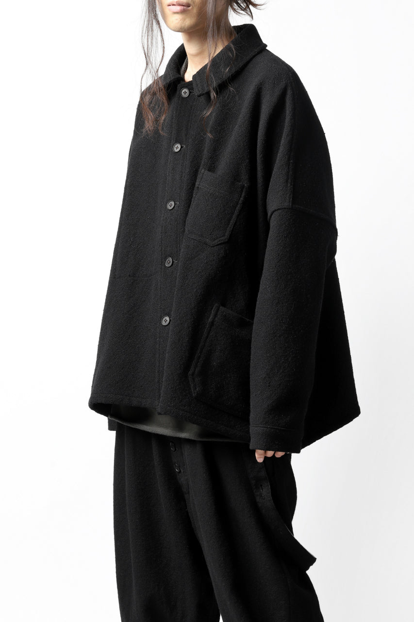 KLASICA CHEVAL WORK JACKET / WOOLxSILK BOLD DUNGAREES (BLACK)の