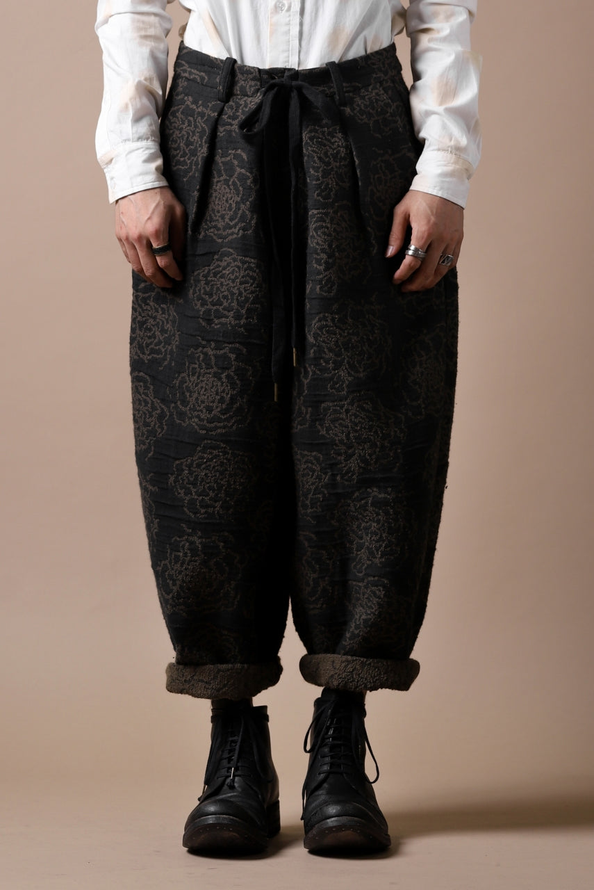 Aleksandr Manamis Loose Cropped Pant / Jacquard Black Brownの商品