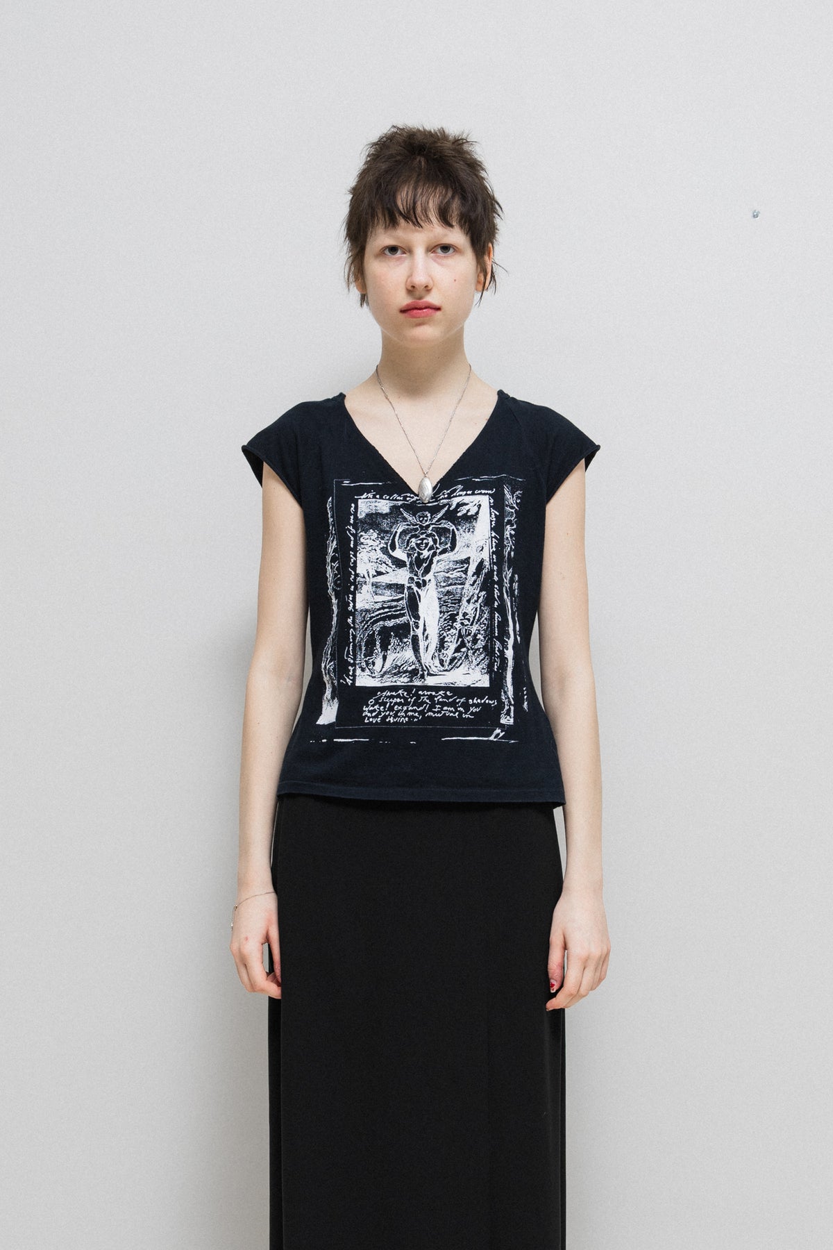 ANN DEMEULEMEESTER - SS03 Printed cotton top – L'OBSCUR