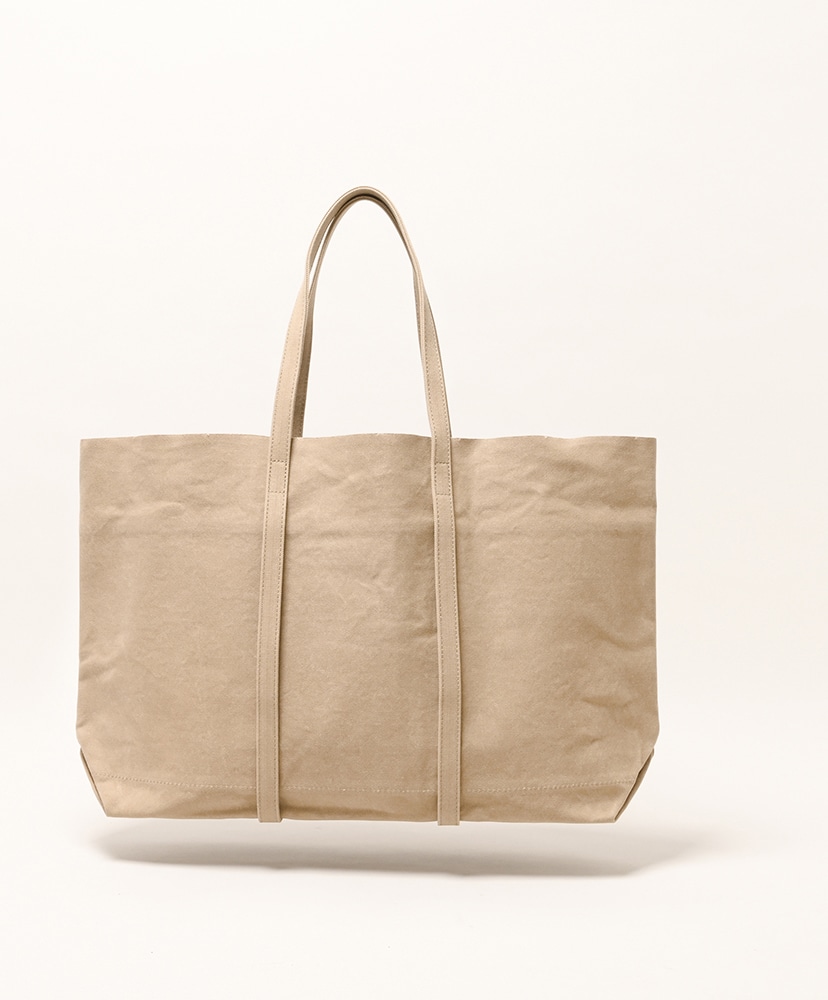 Washed Canvas 6Pockets Tote (L)(FREE Beige/ベージュ): AMIACALVA