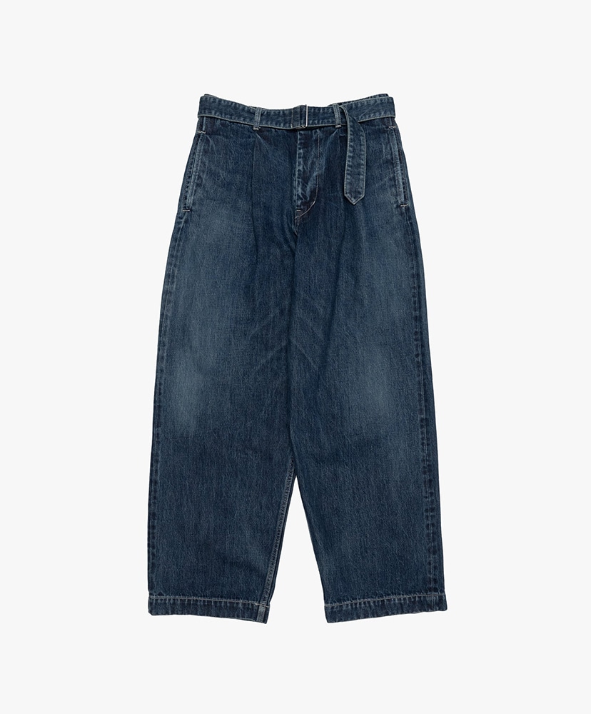 Selvage Denim Belted Pants -DARK FADE-(1(MEN) Black Dark Fade