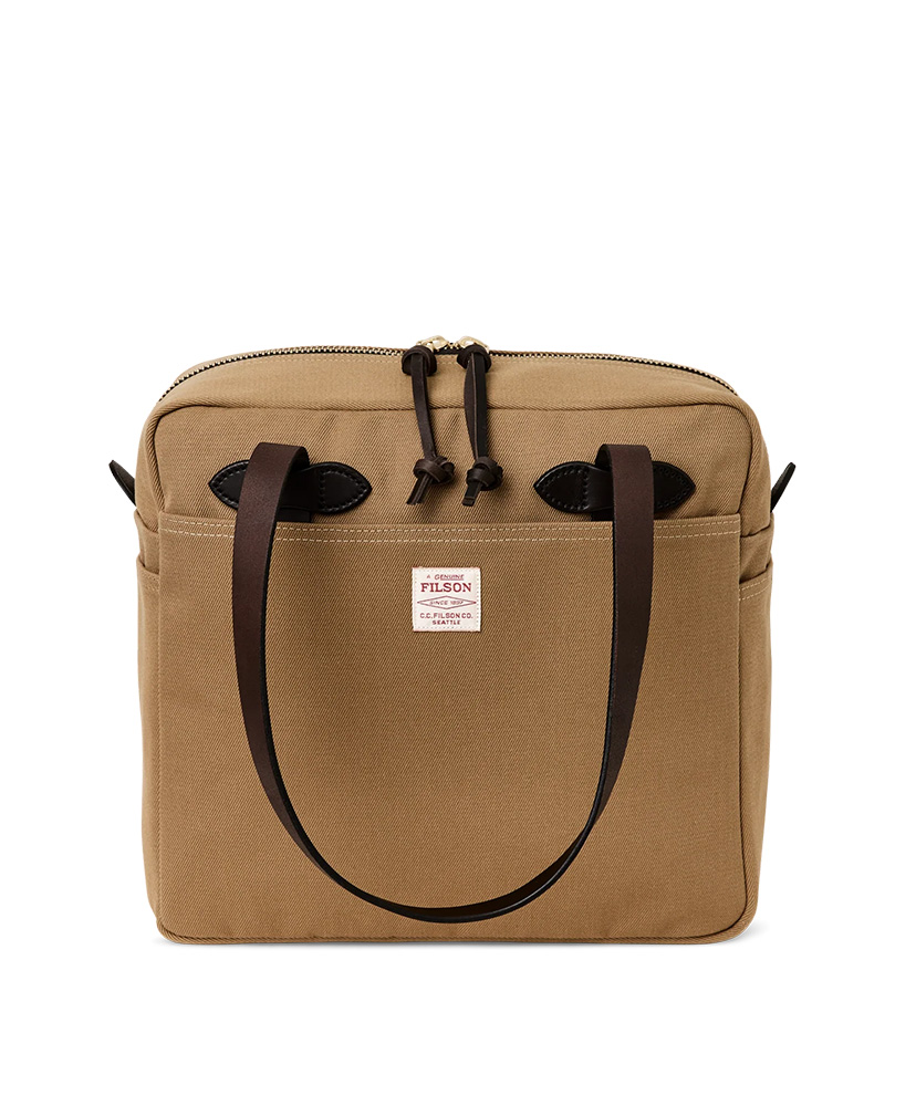 RUGGED TWILL TOTE BAG WITH ZIPPER(ONE Dark Tan/ダークタン): FILSON