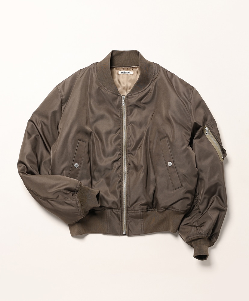 High Density Silk Twill Flight Blouson(3(MEN) Blue Gray/ブルー