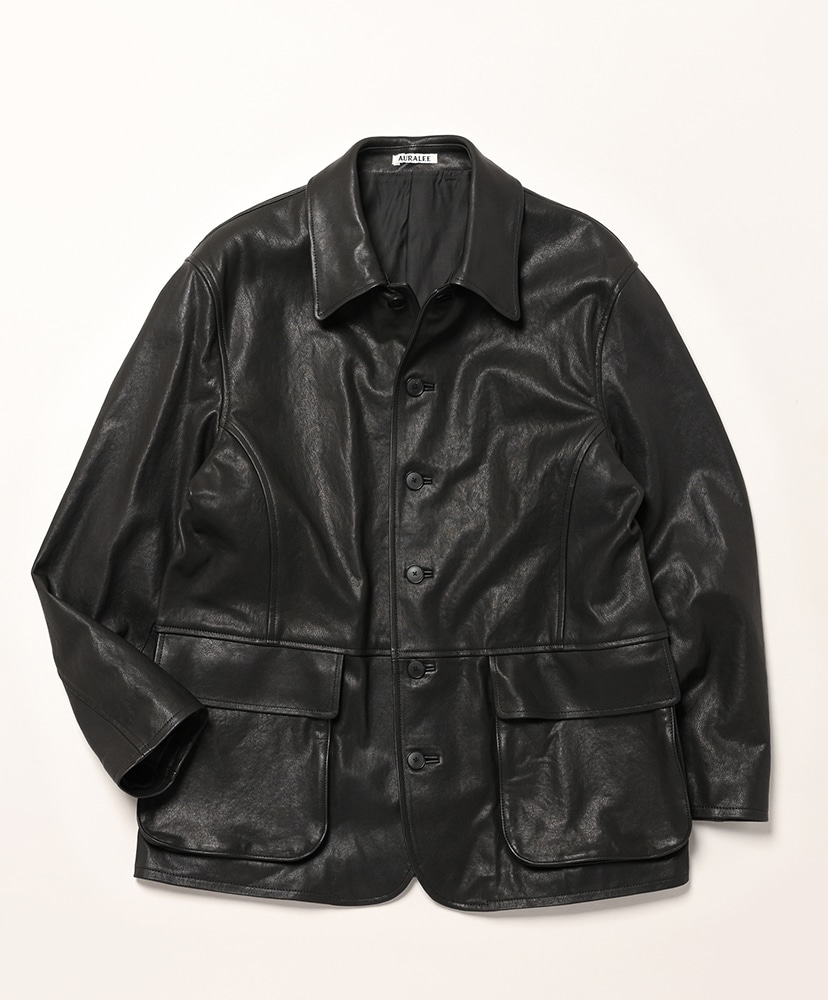 Textured Lamb Leather Blouson(3(MEN) Black/ブラック): AURALEE