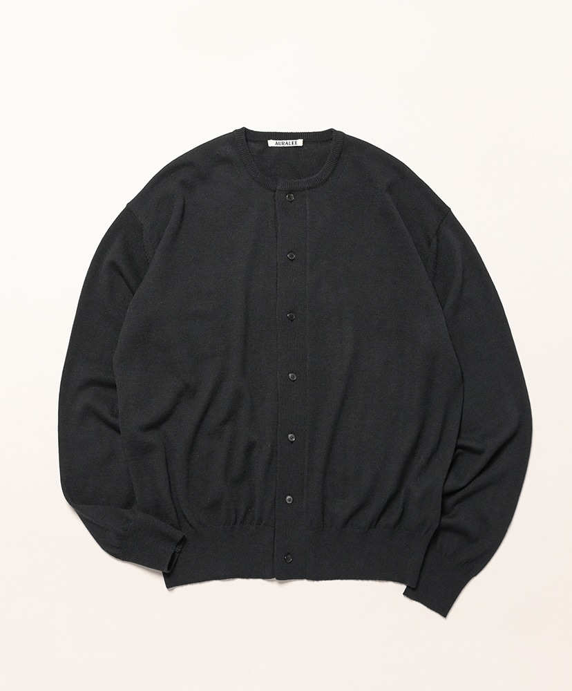 Cashmere Hard Twist Knit Cardigan(3(MEN) Black/ブラック): AURALEE