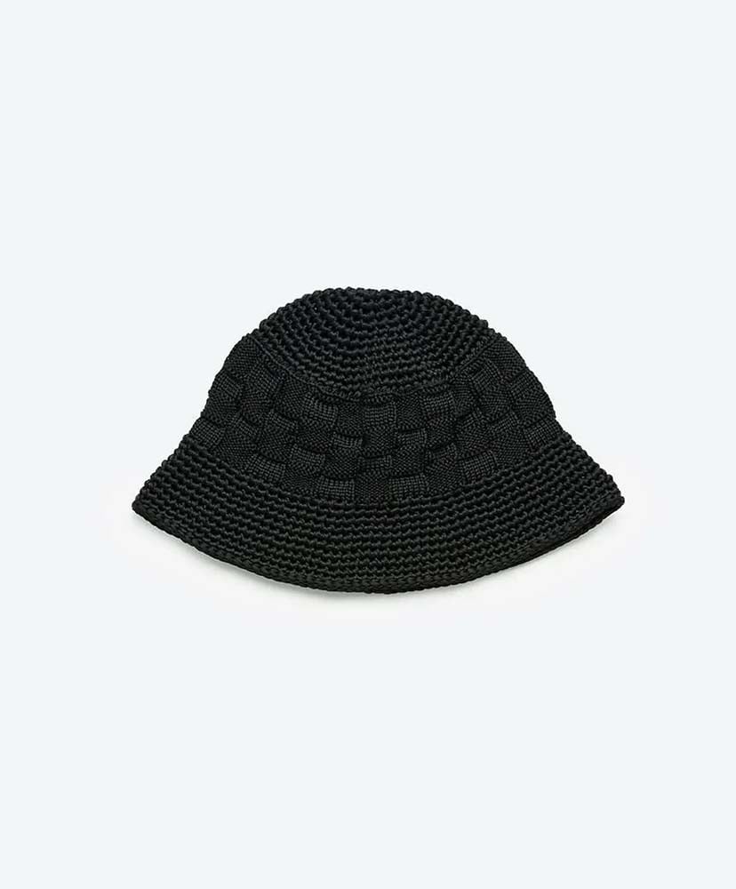 Poly Knit Bucket Hat (Checkerboad)(F(MEN) Black/ブラック): KIJIMA