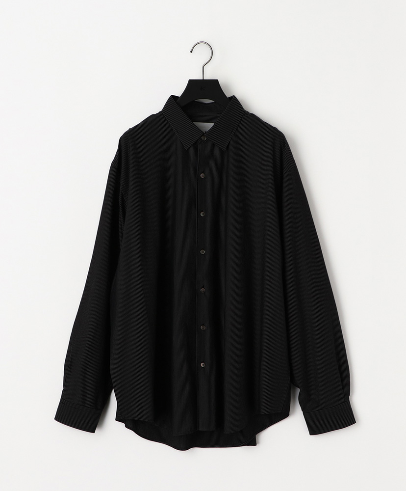 46G Stripe Atmosphere Shirt(L(MEN) Black/ブラック): KANEMASA PHIL.