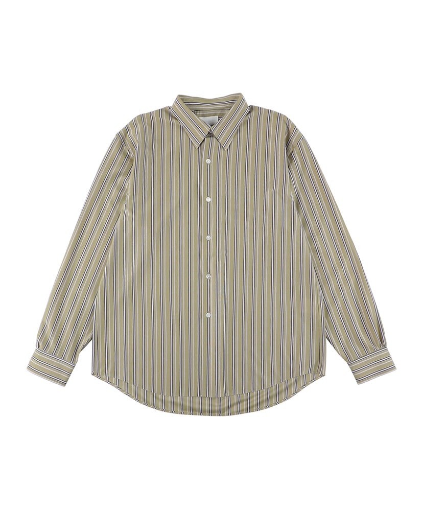 46G Stripe Atmosphere Shirt(L(MEN) Black/ブラック): KANEMASA PHIL.