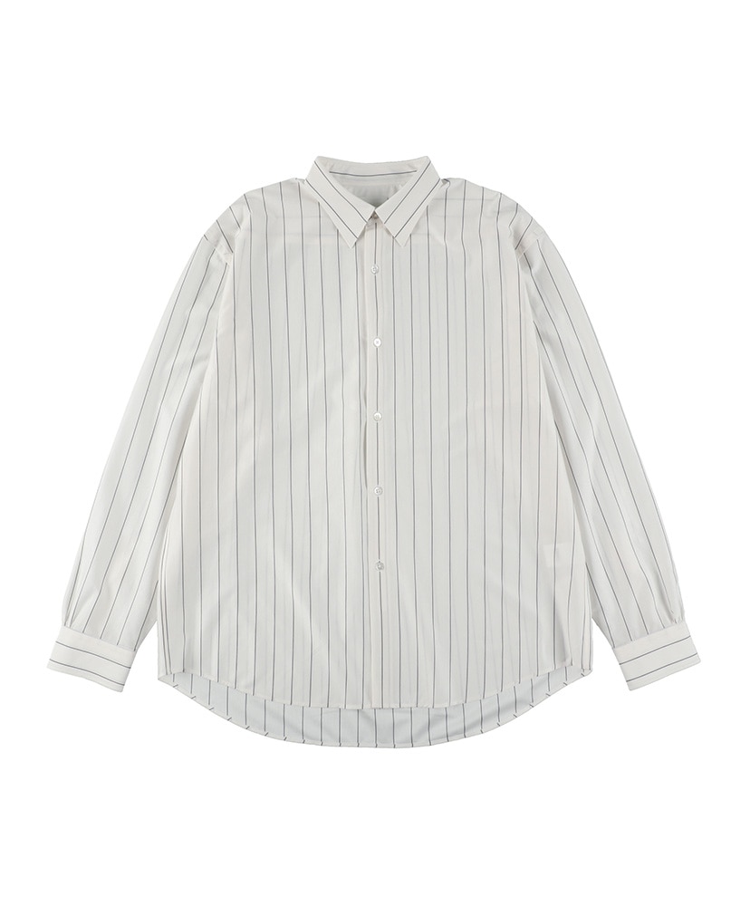 46G Stripe Atmosphere Shirt(L(MEN) Black/ブラック): KANEMASA PHIL.