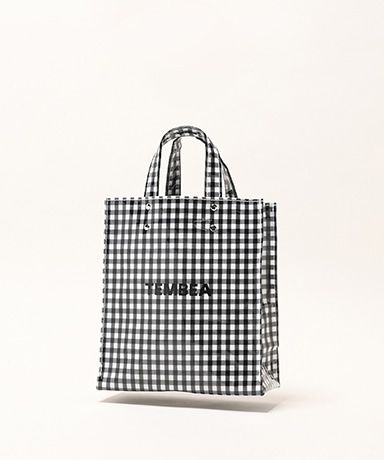 Paper Tote Small - PVC(ONE Gingham Black/ギンガムブラック): TEMBEA
