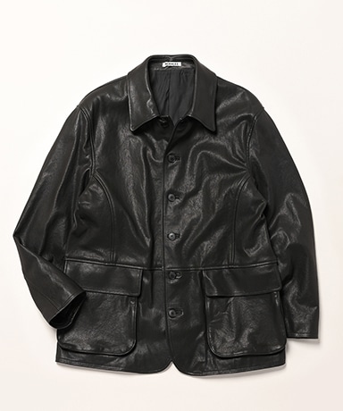 Textured Lamb Leather Blouson(3(MEN) Black/ブラック): AURALEE