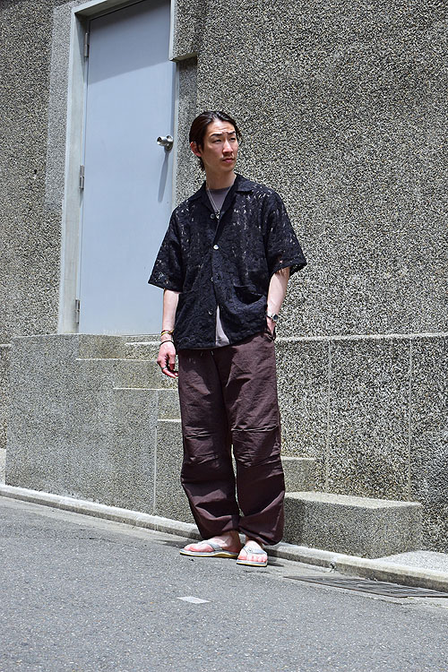 NEEDLES[ニードルズ] 23SS Cabana Shirt-C/Pe/R-Lace Cloth/Flower [Black]
