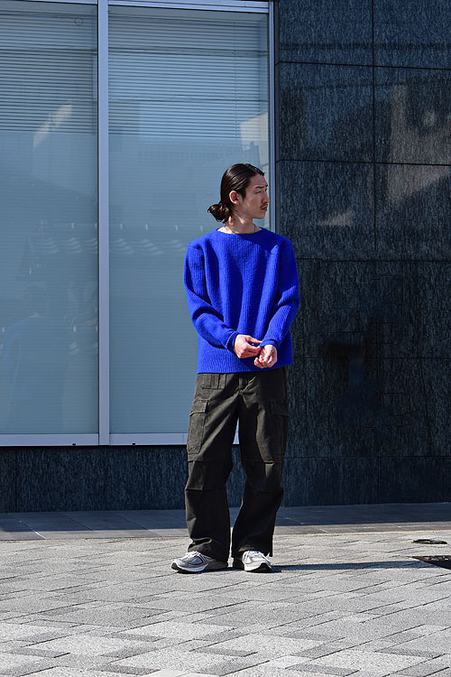 AURALEE[オーラリー] 23AW Milled French Merino Rib Knit Boat Neck P/O