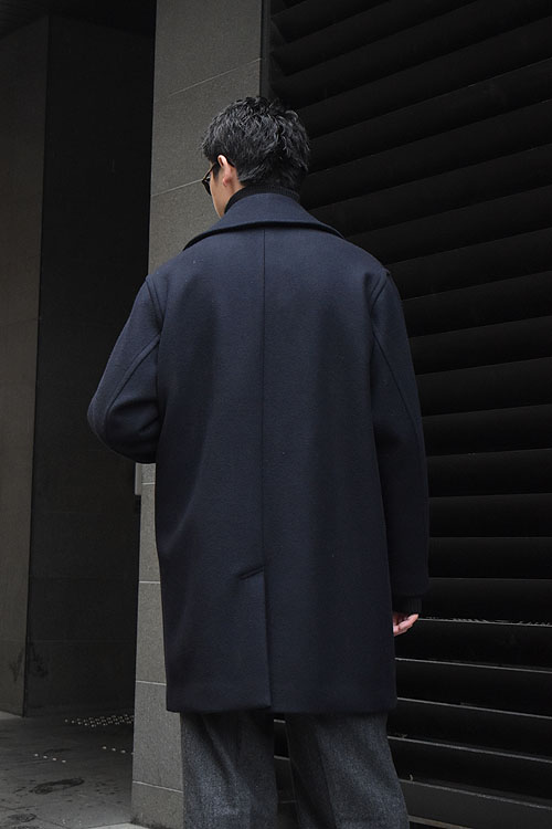 blurhms ROOTSTOCK 24AW-WOOL MELTON 10B PEA COAT[DK NVY]