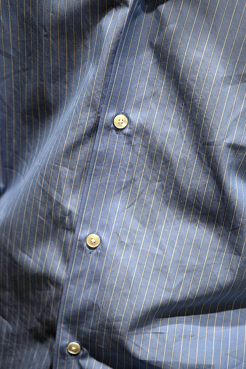 AURALEE 25SS-SUVIN HIGH COUNT CLOTH STRIPE SHIRT & HALF SLEEVED