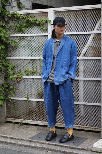 Porter Classic[ポータークラシック] Indigo Linen Wide Jacket