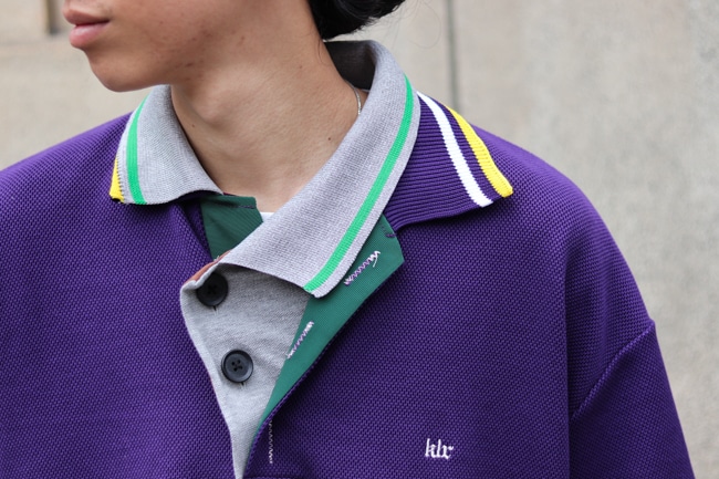 KOLOR [ カラー ] 綿ポリメッシュ ドッキングポロシャツ