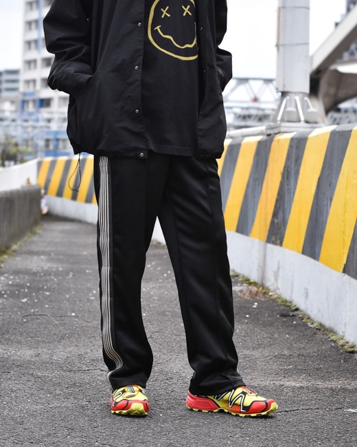 NEEDLES/ニードルズ LOFTMAN別注 Track Pant - Poly Smooth [Black×Beige]