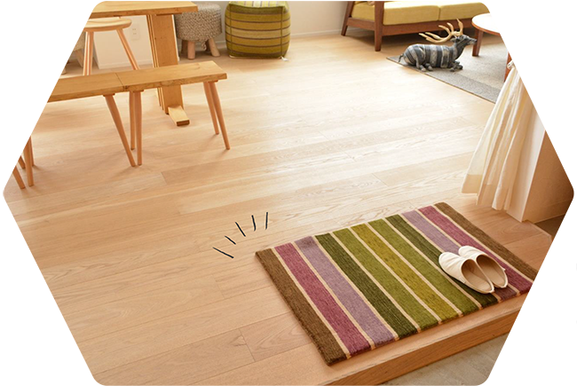 ハグみじゅうたんの玄関マット・キッチンマット ～自然素材の小さな