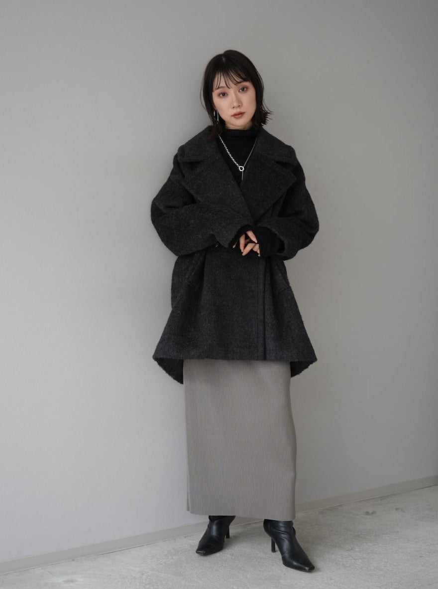 予約]シャギーPコート/チャコール – Lumier