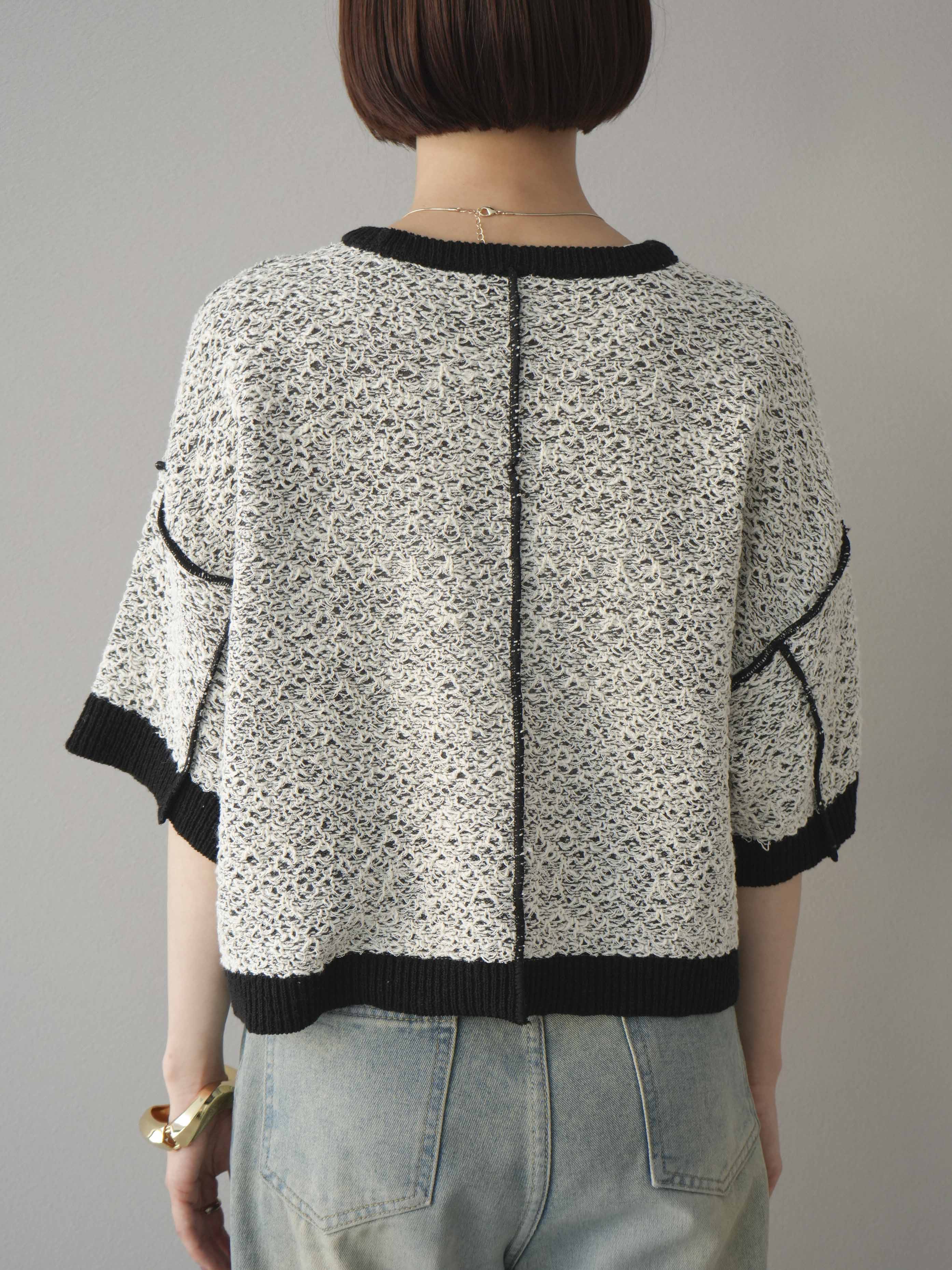 予約]ミックスヤーンニットプルオーバー/ブラック – Lumier