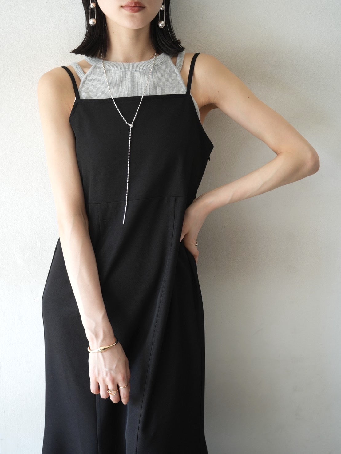 ストラップマーメイドワンピース/ブラック – Lumier