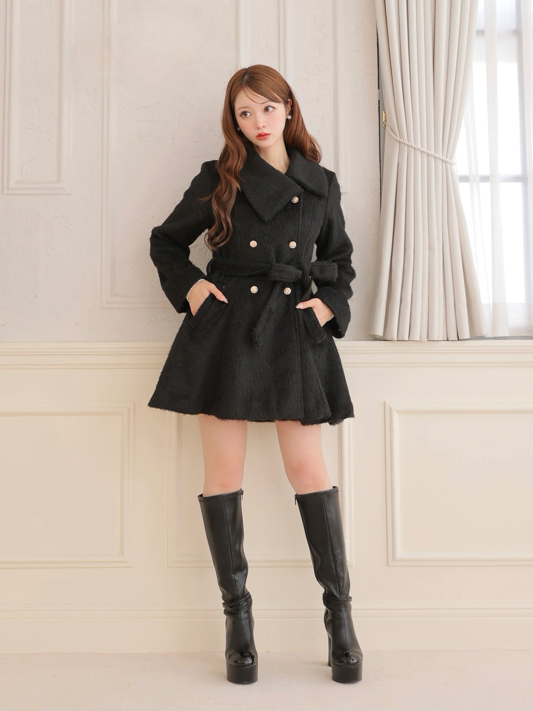 SALE】Shaggy belted coat(eme10779) – M me eme