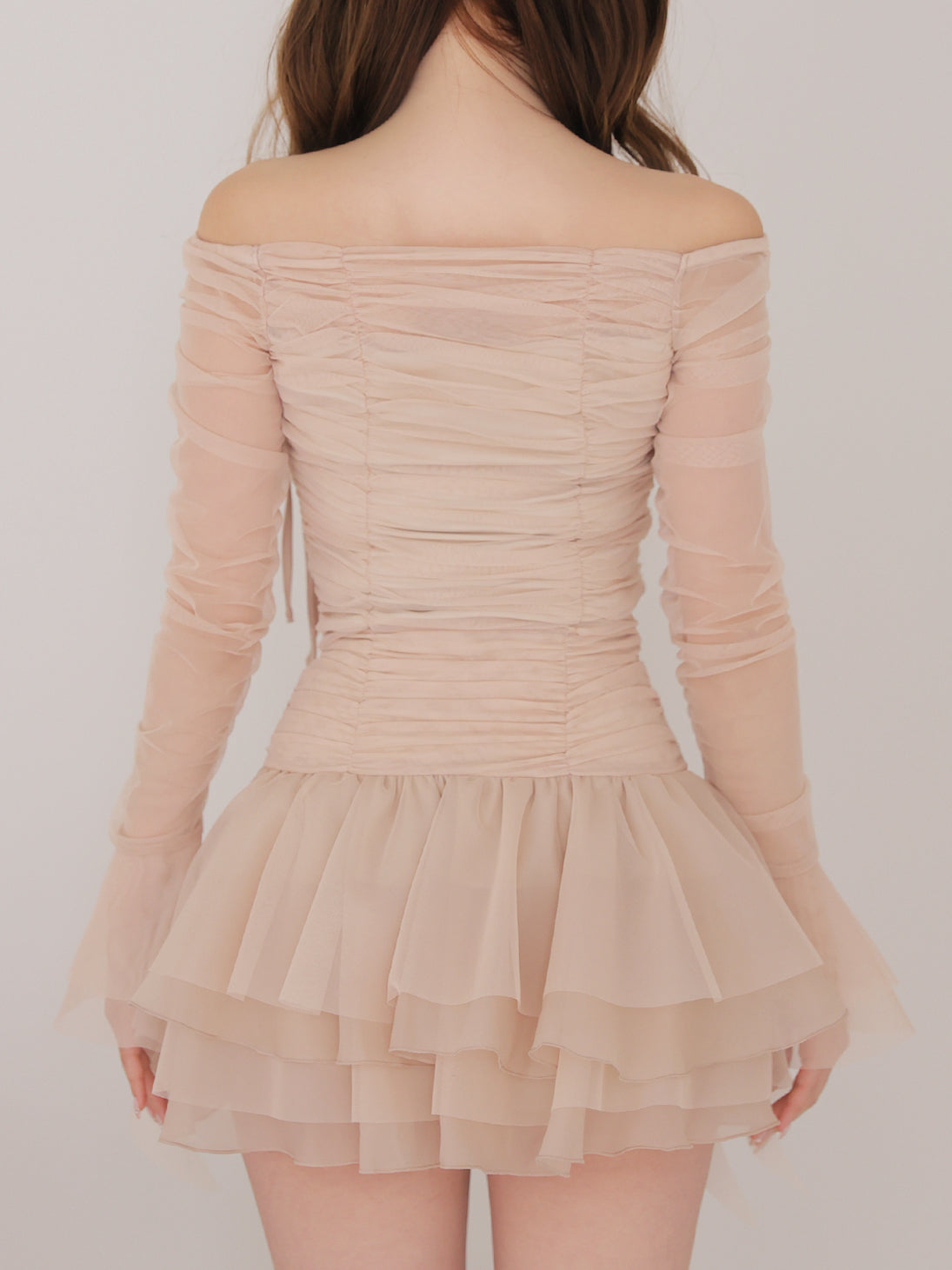 Chiffon mesh gathered setup(eme10765) – M me eme