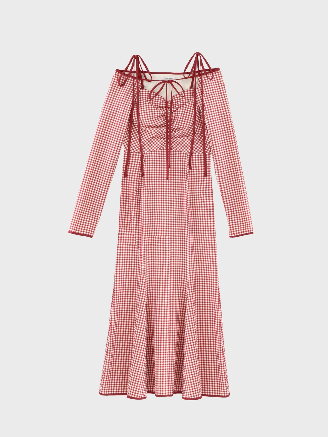 Gingham check ensemble long onepiece(eme10812) – M me eme