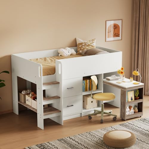 Amazon.co.jp: システムベッド ロフトベッド 階段付き S 木製 高さ