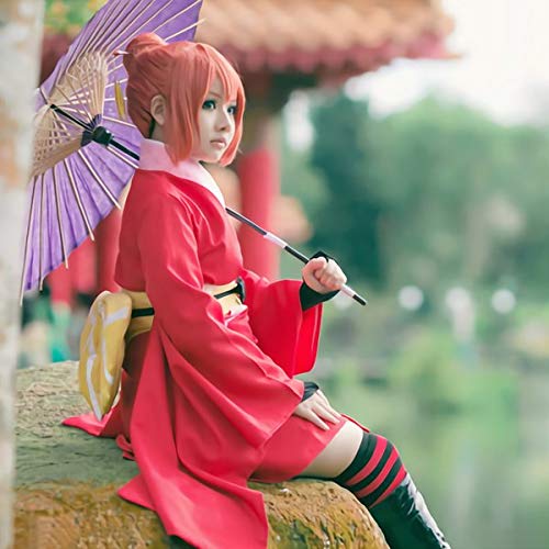 Amazon.co.jp: 銀魂 神楽 かぐら コスプレ 衣装 13点フルセット（靴