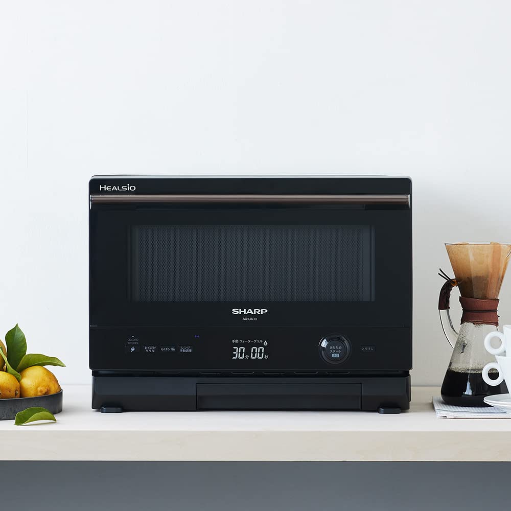 Amazon | シャープ ウォーターオーブンヘルシオ AX-UA30-B ブラック 幅