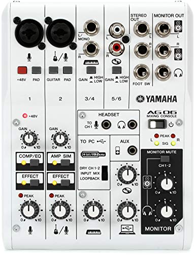 Amazon | Yamaha AG06 6-Channel Mixer / 2 Microphone | ミキサー