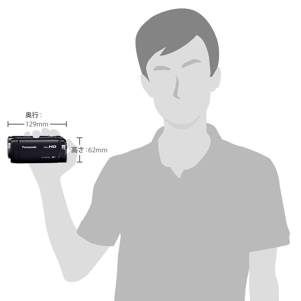 Amazon.co.jp: パナソニック HDビデオカメラ W570M ワイプ撮り 90倍