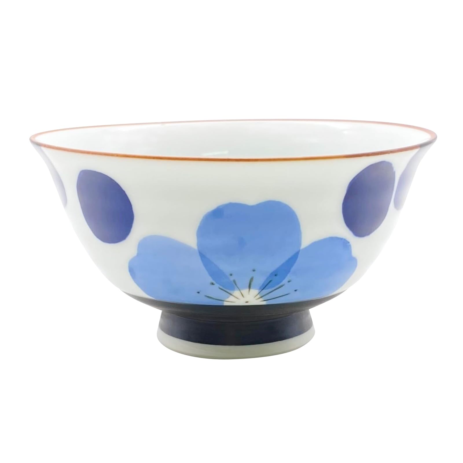Amazon｜波佐見焼 飯碗 お茶碗 ご飯茶碗 大きめ 約13cm 二色花 大花 青